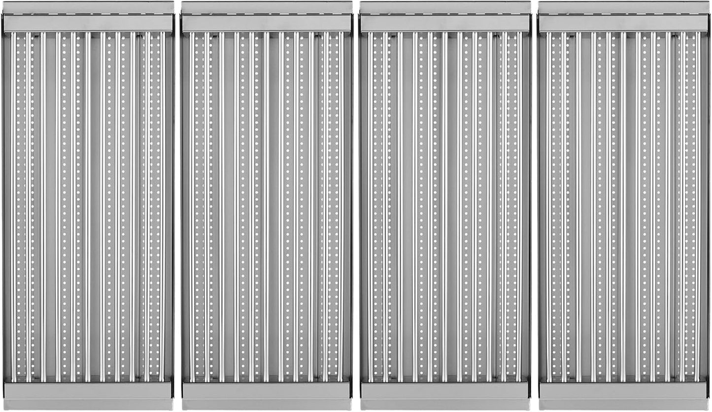 18 7/16" x 7 5/8" Stamped Stainless Steel Cooking Grate & Emitter Set for Charbroil Tru-Infrared Pre-2015 463271314 463241414 463271313 466241413 463224912 for Charbroil Grill Replacement Parts