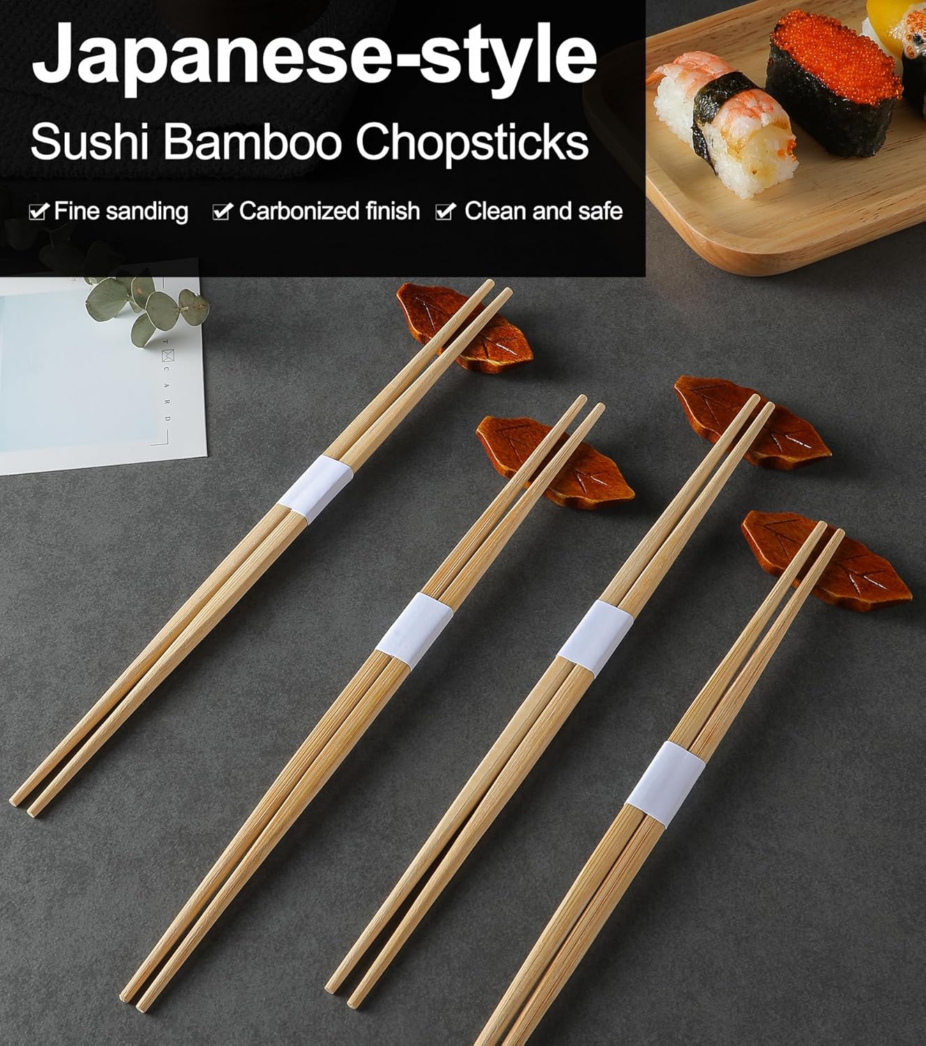 500 Pairs Disposable Bamboo Chopsticks Bulk 9.45in Japanese Sushi Restaurant Separated Pointed Chop Sticks