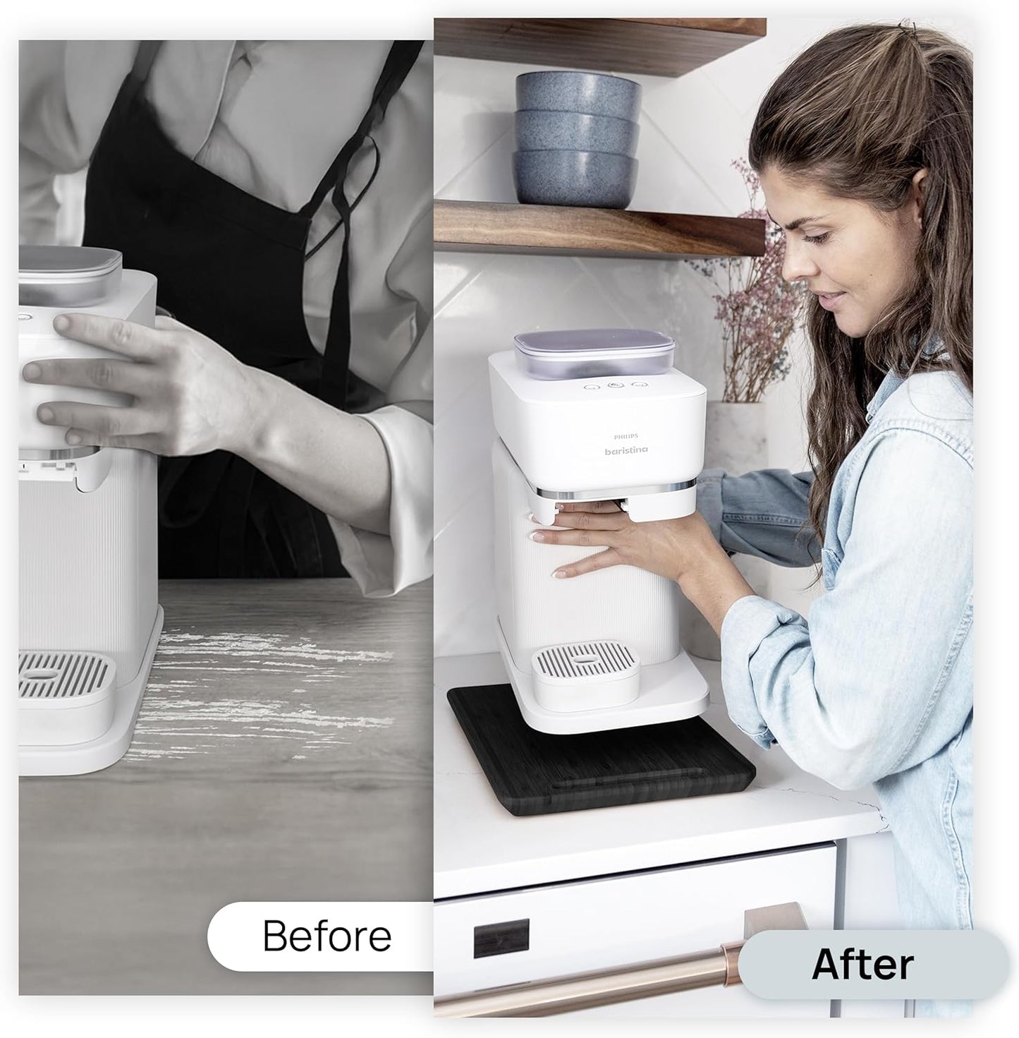 Ibyx Elegant Sliding Tray for Your Coffee Maker & Heavy Kitchen Appliances - Sturdy, Slides Easily from Under The Cabinet (Black, 21" W x 15" D)