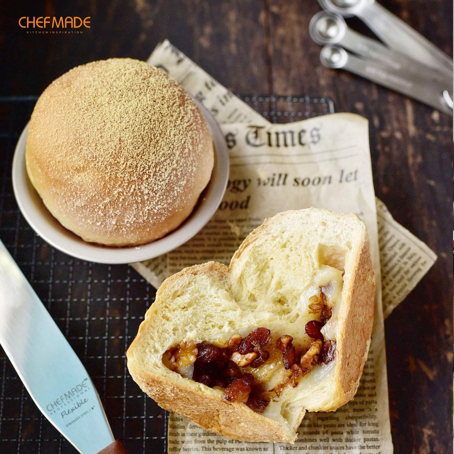 CHEFMADE Mini Pie Pan Set, 5-Inch 4Pcs Non-Stick Round Bread and Cake Bakeware for Oven and Instant Pot Baking (Champagne Gold)