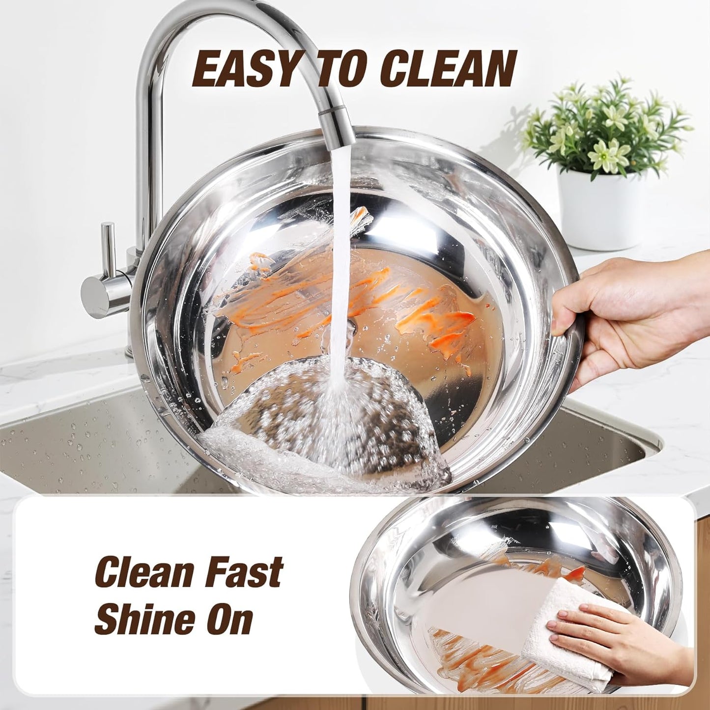 Gold Chafing Dishes for Buffet (5QT, 4 Pack), Round Chafers and Buffet Warmers Sets with Lid Holder, Food-Grade Stainless Steel, Rolled Edge Design, for Catering Events, Parties, Weddings