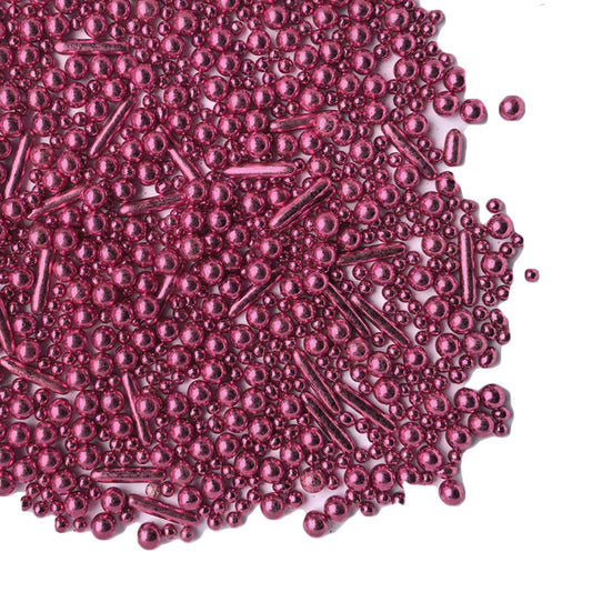 Sprinkles Pink Pearl Sugar Candy Mix Size Baking Cake Decorations Cupcake Toppers Celebrations Shaker Jar Wedding Shower Party (120g/4.2oz）