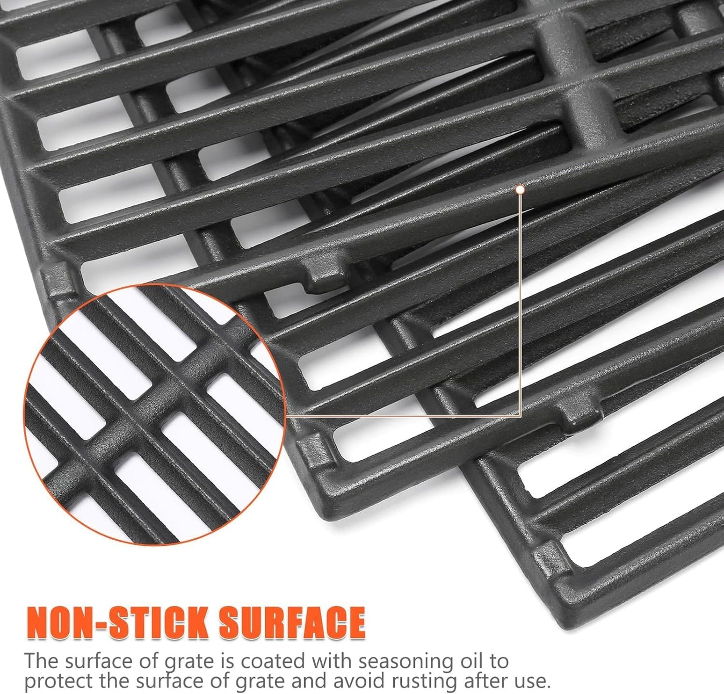 QuliMetal 7635 7637 Grill Replacements for Weber Spirit E-210, Spirit 200, GS4 Spirit II 200, Spirit II E-210 Series Grills with Front-Mounted Control, 15.3" Flavorizer Bars & 17.5" Grates