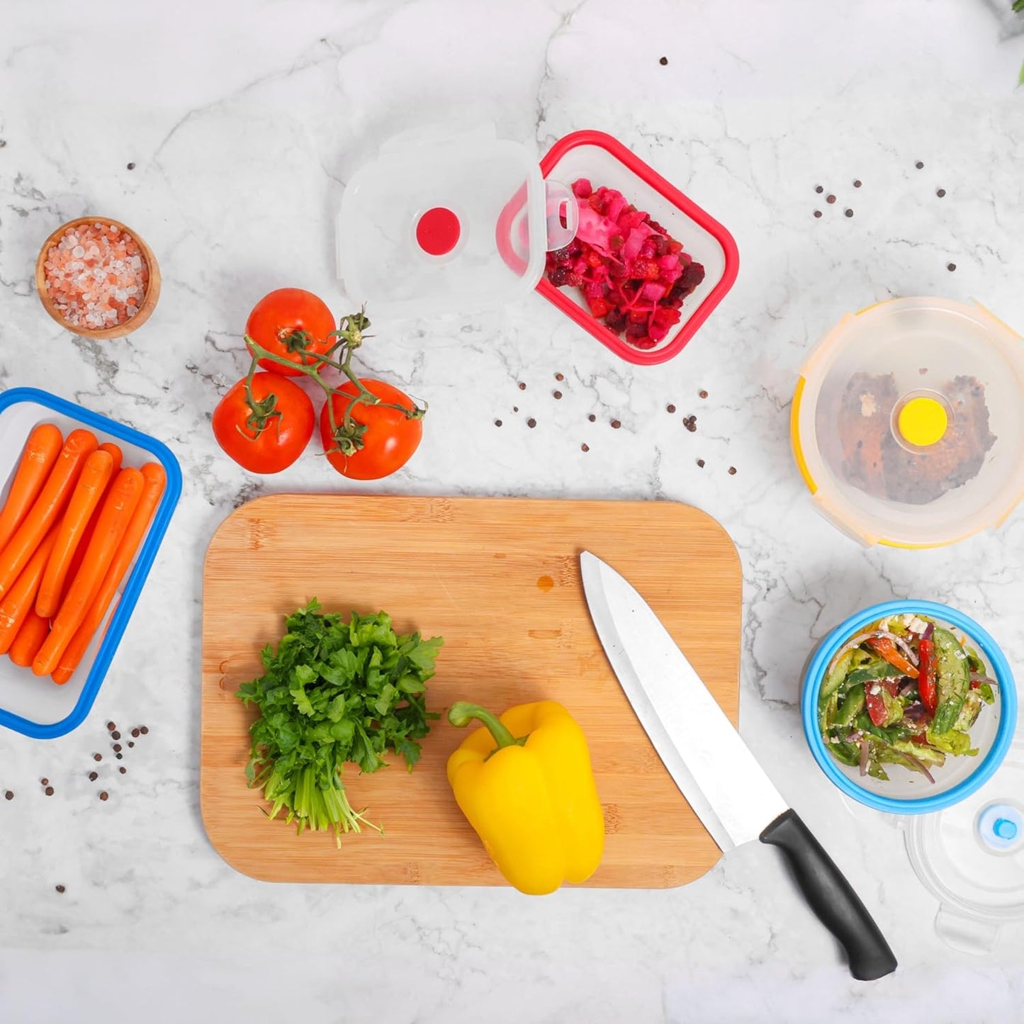 Collapsible Silicone Food Storage Containers, BPA Free, Microwave, Freezer and Dishwasher Safe, Lunch, Meal Prep, Travel, Space-Saving, Set of 5