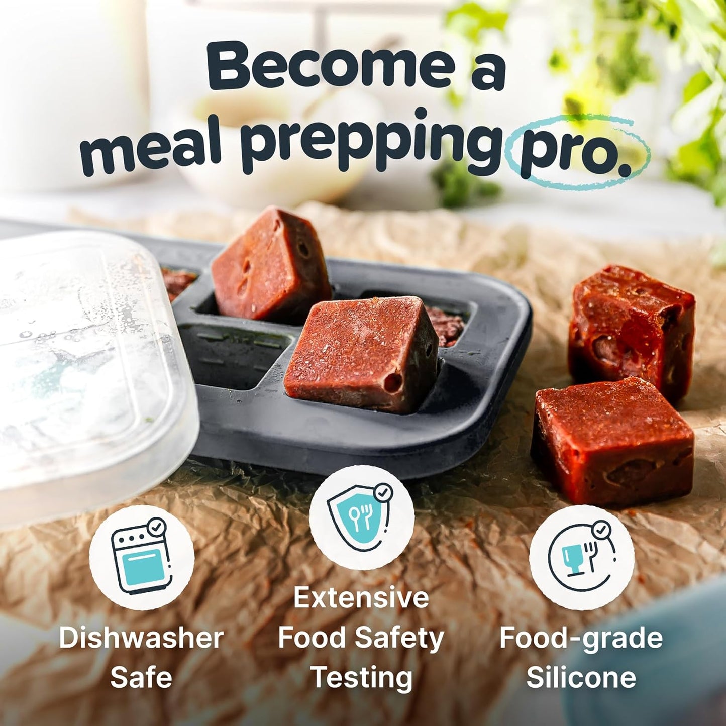 Souper Cubes 2 Tbsp. Silicone Freezer Molds - Perfect for Storing Garlic, Herbs, Ginger, Pesto, Tomato Paste, Lemon Juice, Purees and More - Silicone Baby Food Freezer Tray - Charcoal – 1-Pack