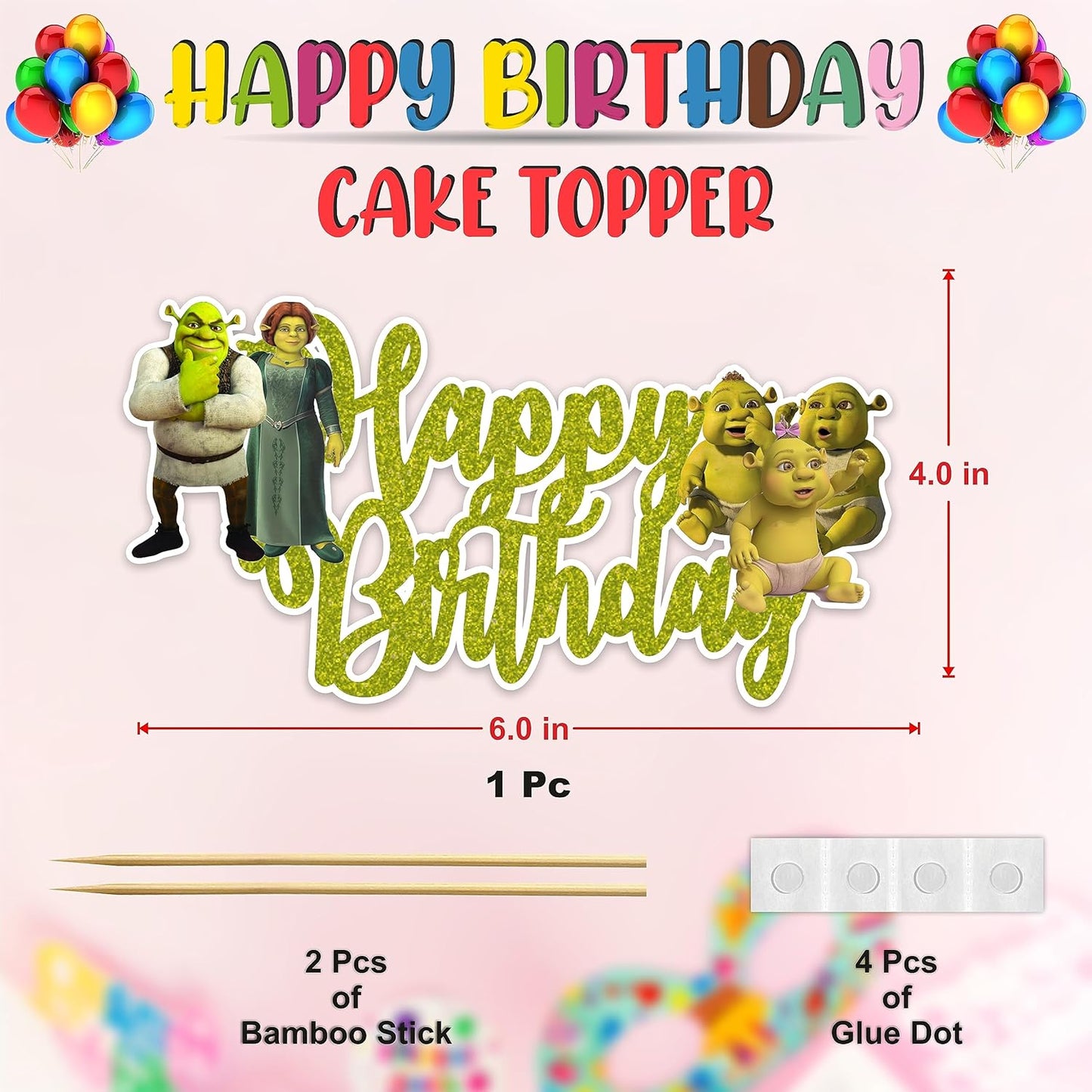 Seyal® Shrk Happy Birthday Cake Topper