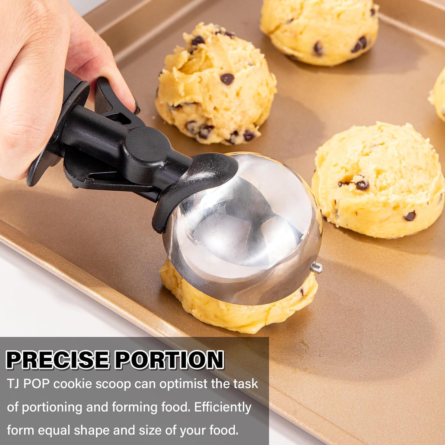 Ice Cream Scoop Set, Cookie Scoop set of 3, 3.25 Tbsp/ 4.9 Tbsp / 6 Tbsp Ice Cream Spoon with Trigger, Cookie Dough Scoop, Portion Scoop 1.63 oz, 2.45 oz, 3oz