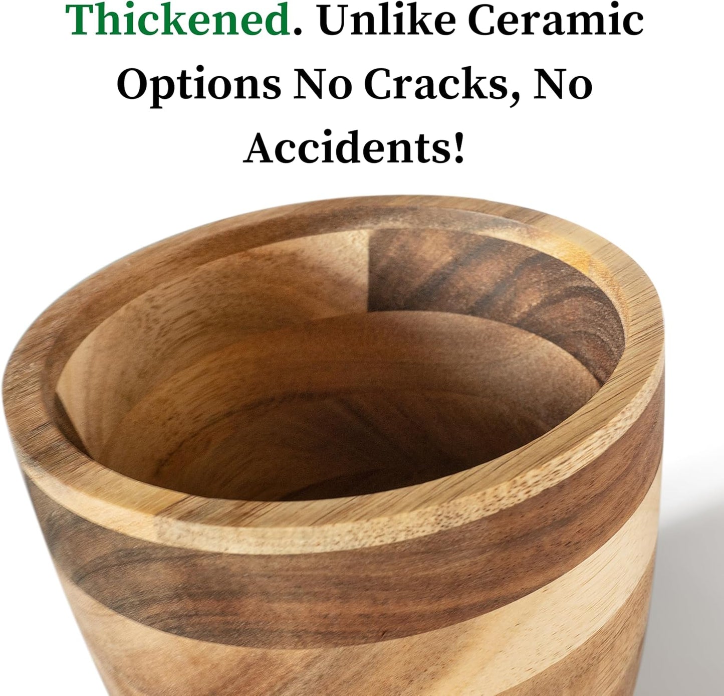 Introducing The Always Fresh Acacia Garlic Keeper For Counter. A Crafted & Large Garlic Storage Holder Jar. A Farmhouse Container Pot Saver.