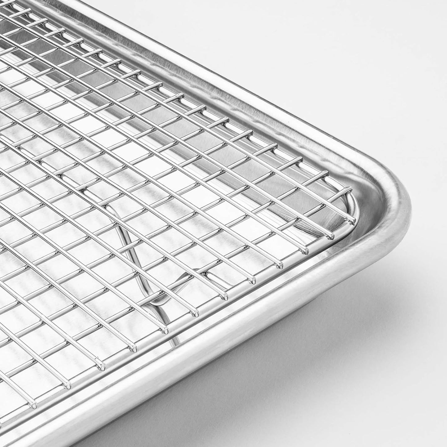 Last Confection Stainless Steel Baking & Cooling Rack - 8-1/2" x 12" (Fits Quarter Sheet Pan) - Cookie Baker's Oven Wire Rack