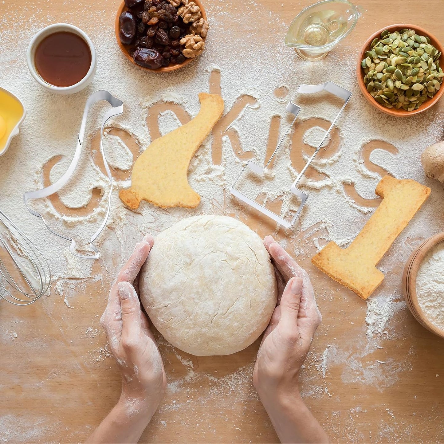 Honeydak 2 Pcs 5 Inch One Silly Goose Cookie Mold Goose Cookie Cutter Number 1 Cutter Metal Pancake Fondant Cake Mold First Birthday Baking Supplies