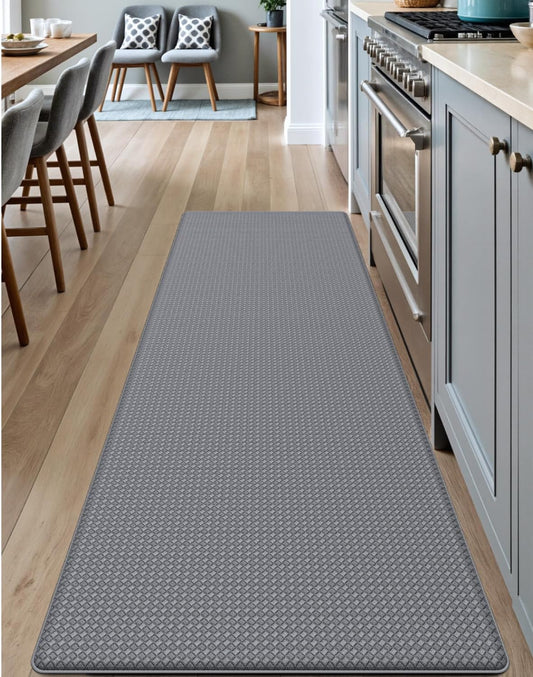 DEXI Kitchen Floor Mats Cushioned Anti Fatigue, 23x59, Large Wide Standing Runner Rug Waterproof, Comfort Memory Foam Padded for Front Sink Laundry, Grey