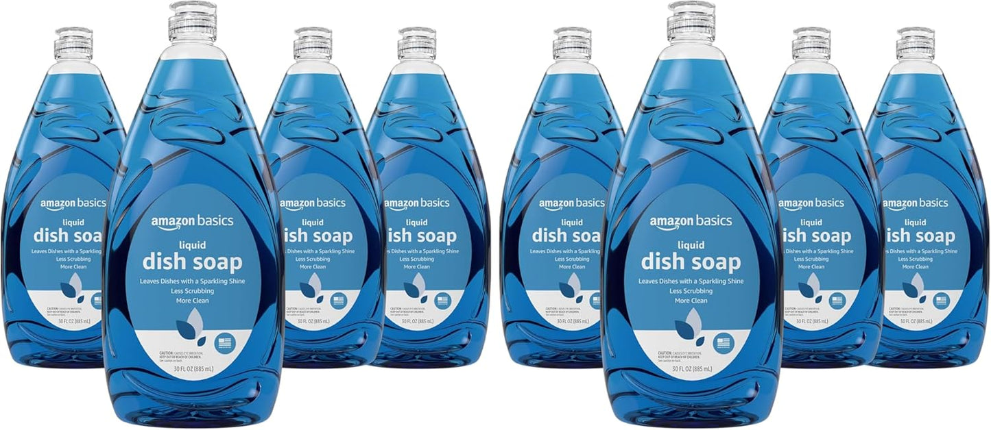 Amazon Basics Dish Soap, Fresh Scent, 30 fl oz, Pack of 8