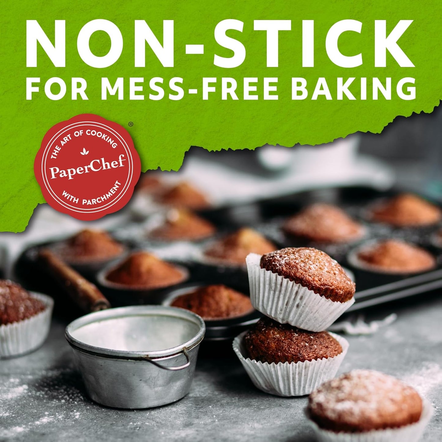 Mini Parchment Baking Cups - Easy Release, Non-Stick Paper - 90 Count