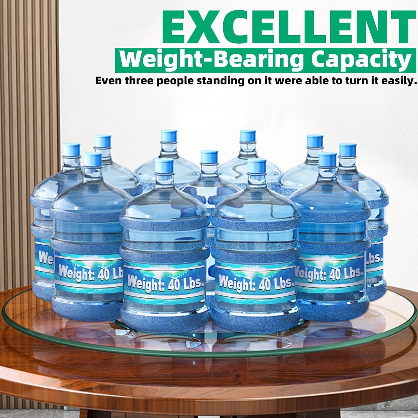 Lazy Susan 30.7 inch Glass Turntable Dining Table Large Round Serving Plate Tabletop Rotating Tray with Swivel Assist System Silent & Smooth Spin (78cm / 30.7in)