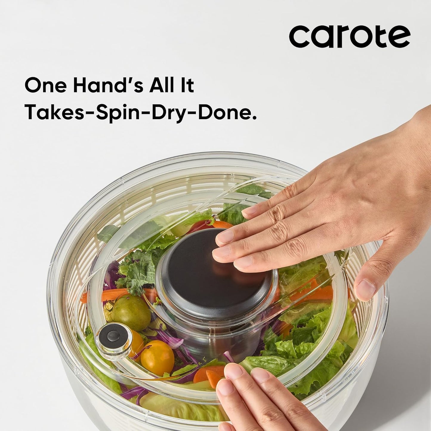 CAROTE 3.8 Qt Salad Spinner Small Lettuce Spinner Vegetable Fruit Washer, Vegetable Cleaner Salad Cleaner Lettuce Washer, Non-Slip Base, BPA-Free