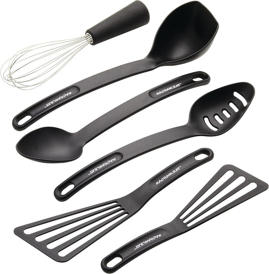 Rachael Ray Tools and Gadgets Kitchen/Cooking Utensil Set, 6 Piece, Black