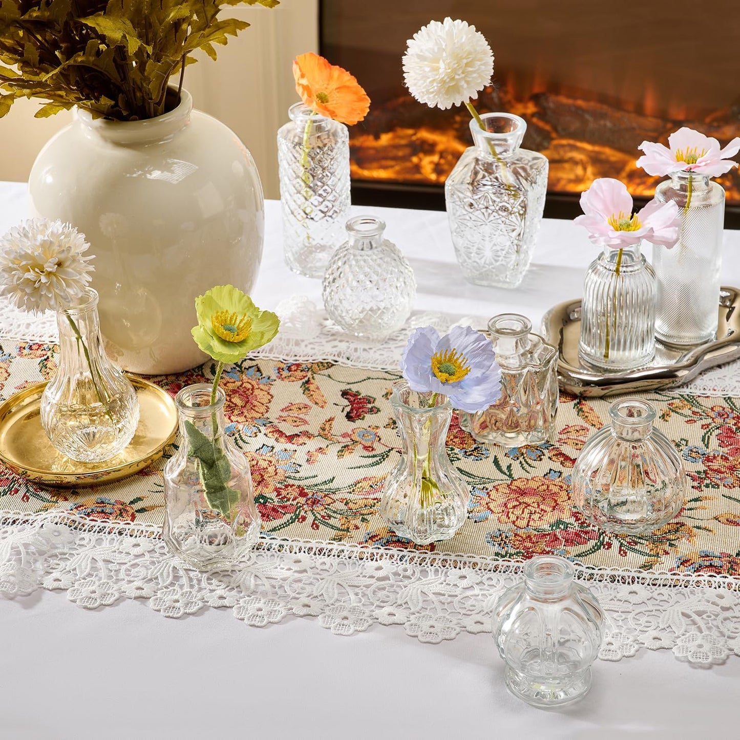 Glass Bud Vase Set of 36 Pcs Small Minimalist Vases for Flowers, Vintage Rustic Home Decor for Table Centerpiece Wedding Party, Modern Clear Aromatherapy Bottle for Living Room Bedroom