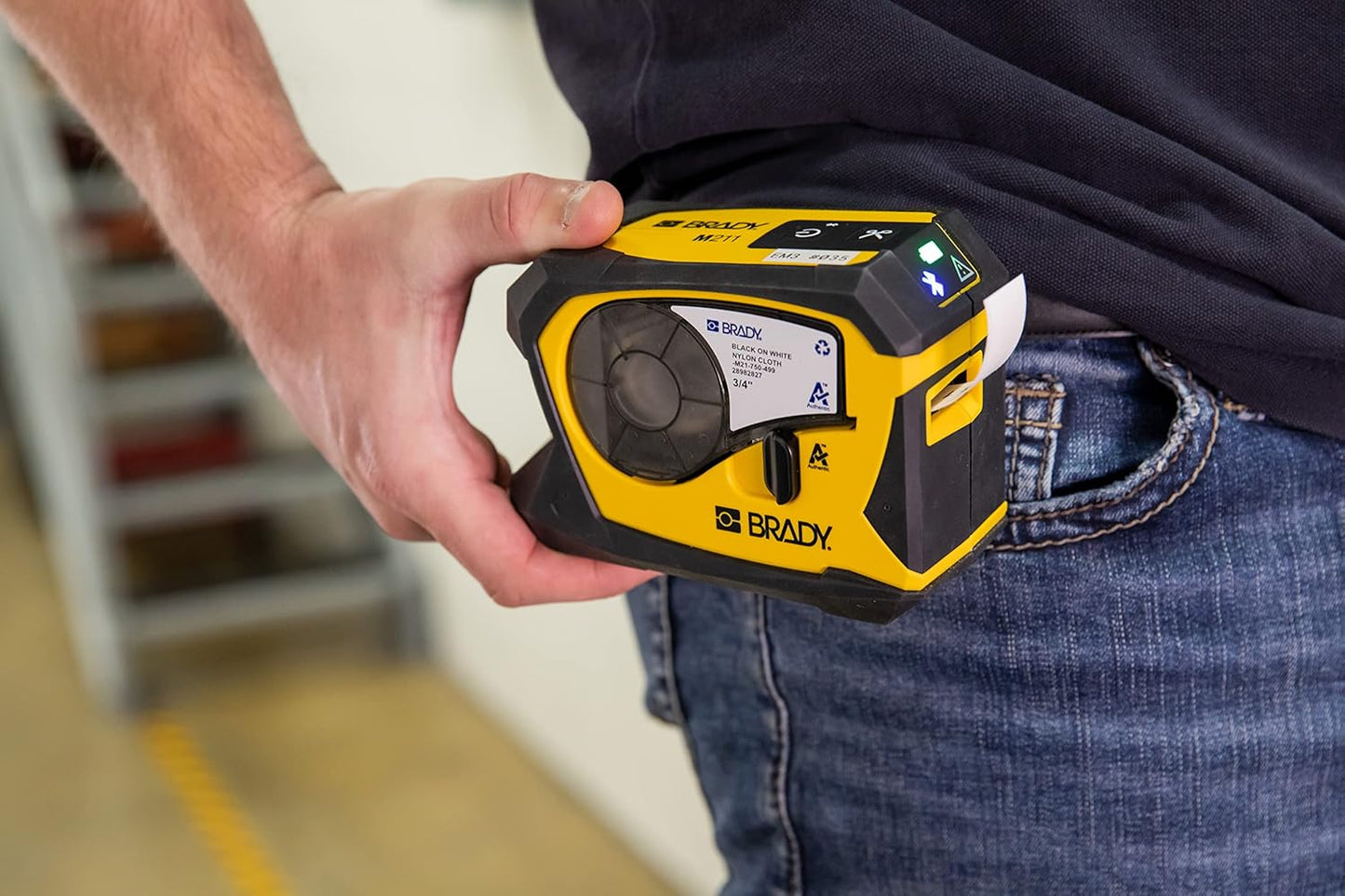 Brady M211 Portable Bluetooth Label Printer and Authentic Self-Laminating Wire Wrap Labeling Tape