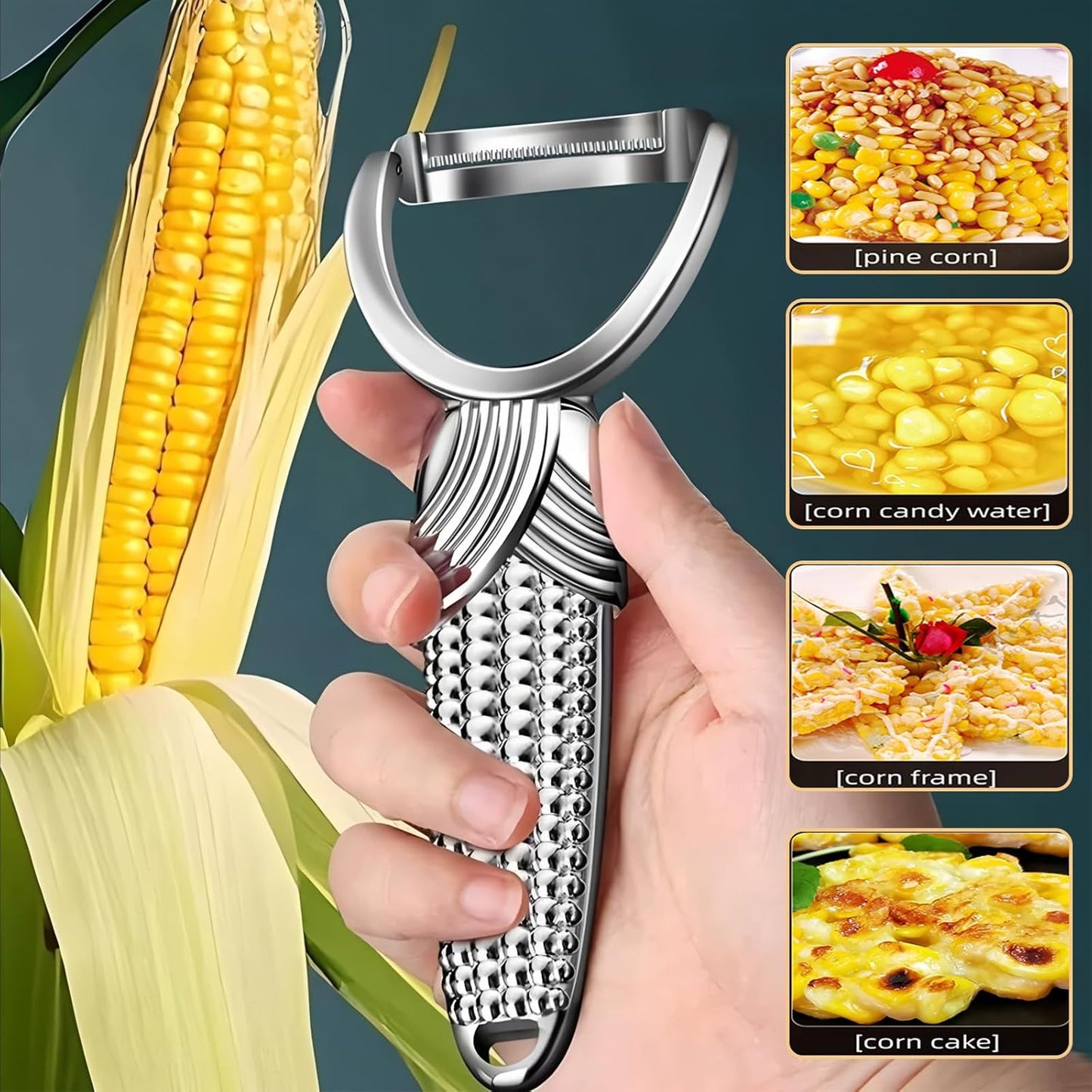 Corn Peeler Stainless Steel Maize Cob Stripper Corn Shucker Cob Cutter Kernel Remover Tool Kitchen Gadget