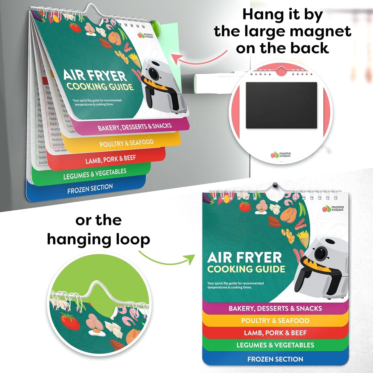 Air Fryer Cheat Sheet Magnets Cooking Guide Booklet - Air Fryer Cookbooks - Air Fryer Liners - Air Fryers Kitchen Gifts Gadgets 2025 - Air Fryer Accessories - Air Fryer Cooking Guide