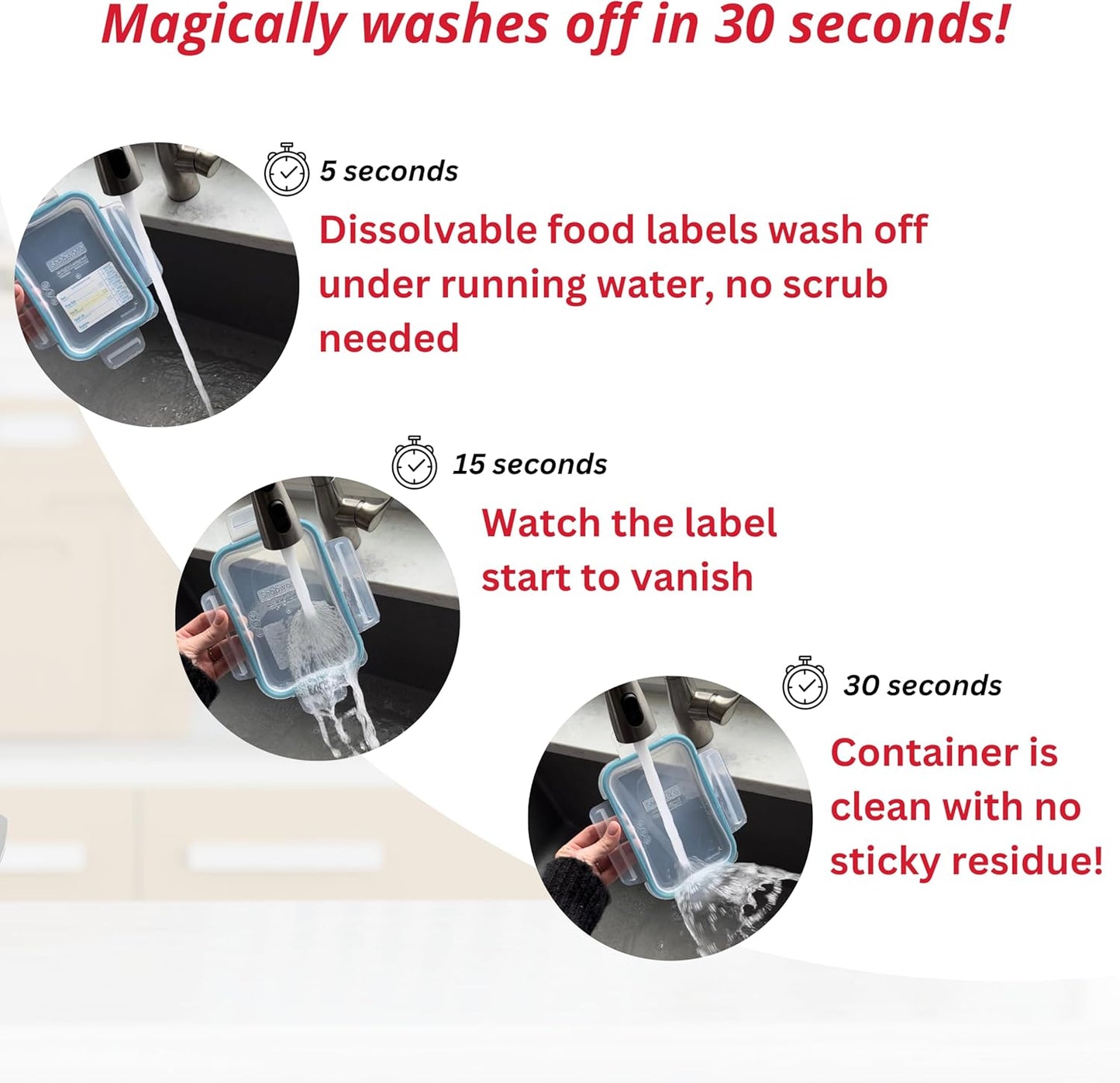 2x3 Dissolvable Food Labels, 500 Label Stickers, Bottle Labels for Storage Bins, Sticker Labels for Food containers, (500, Blue)