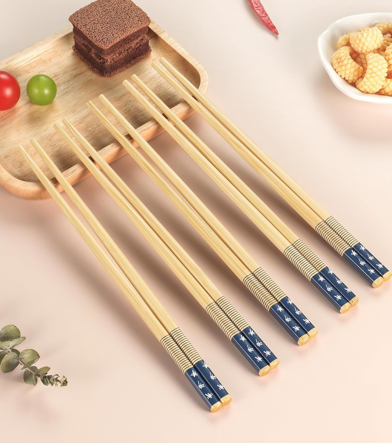 100 Pairs Bamboo Chopsticks Reusable | Dishwasher Safe | Durable | Separated | Bulk | Non slip | - （9.45in）