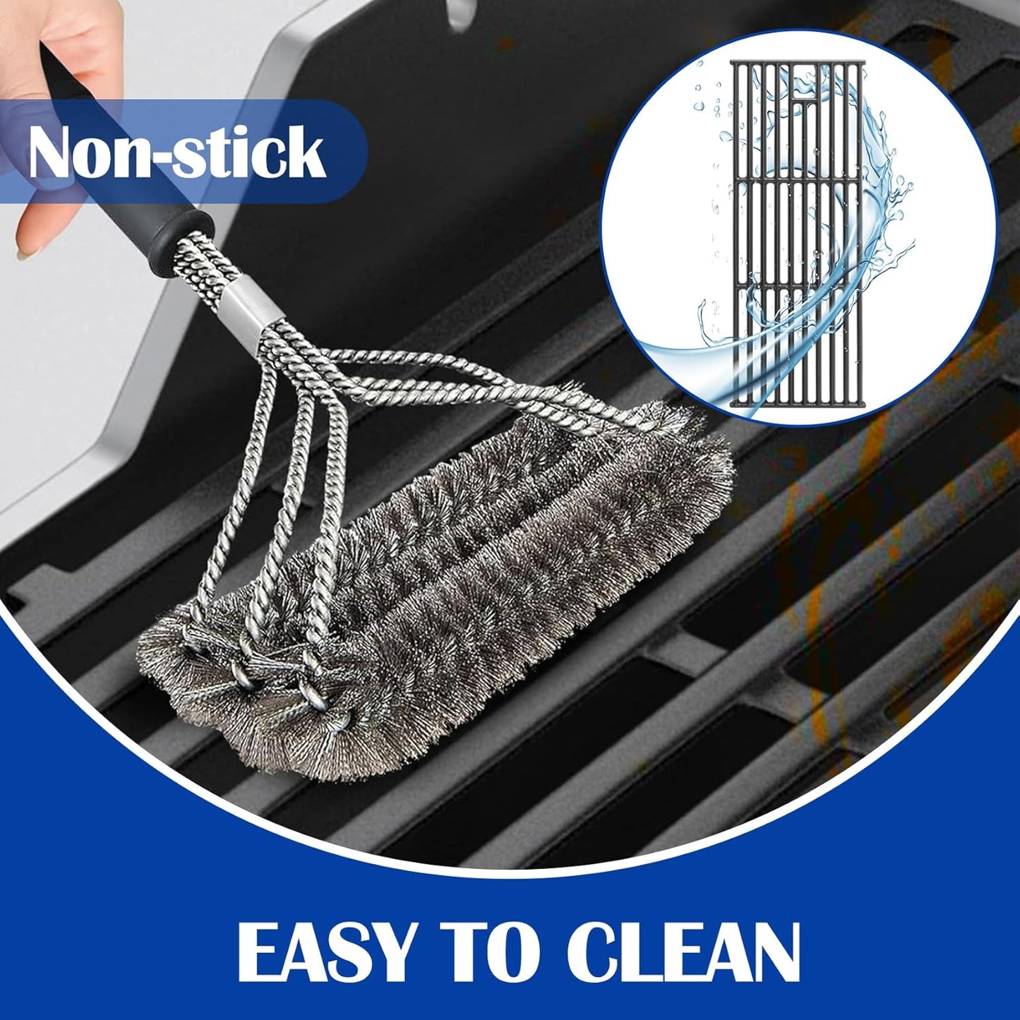 SafBbcue 16517 Cast Iron Graets for Bull 4 Burner Grill Replacement Parts Bull Angus 47628 47629 Bull Steer 69008 69009 Bull Outlow 26038 26039 Lion Premium 75000 Grill Parts