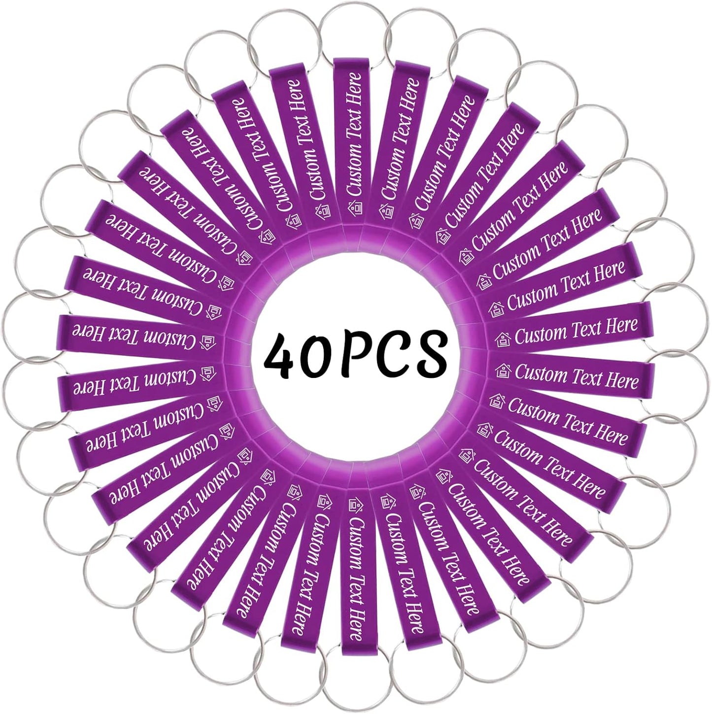 40PCS Personalized Bottle Opener Keychain Bulk Custom Beer Bottle Opener with Logo Text Engraved Wedding Bottle Opener Favors Customized Gifts for Guests Baby Shower Birthday Party-Purple