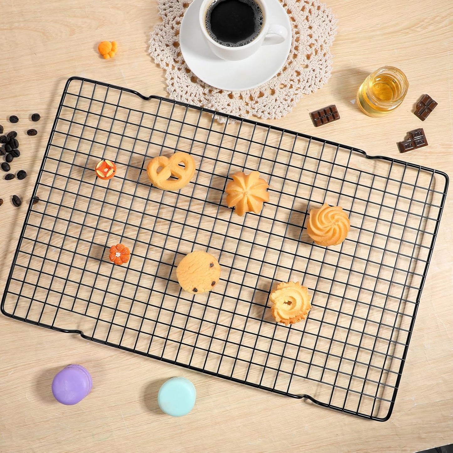 6 Packs Cooling Racks 16"x10" Baking Rack for Cooking and Baking Oven Wire Rack Cooling Drying Roasting Rack Heavy Duty Baking Rack for Roasting Cooking Grilling Drying