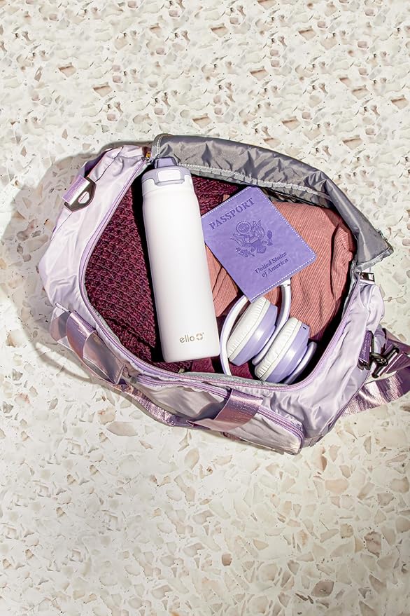 Ello Pop & Fill Stainless Steel Water Bottle with Quick Fill Technology, Double Walled Vacuum Insulated Metal, Leak Proof Locking Lid, Sip & Chug, BPA Free, Holiday Gift for Him Her, 22oz, 32oz, 40oz