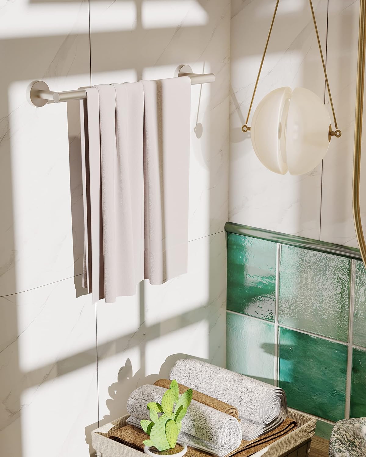 18 Inches Brushed Grey Towel Bar for Bathroom Kitchen Hand Towel Holder Dish Cloths Hanger SUS304 Stainless Steel RUSTPROOF Wall Mount (Brushed Grey 18-inch)