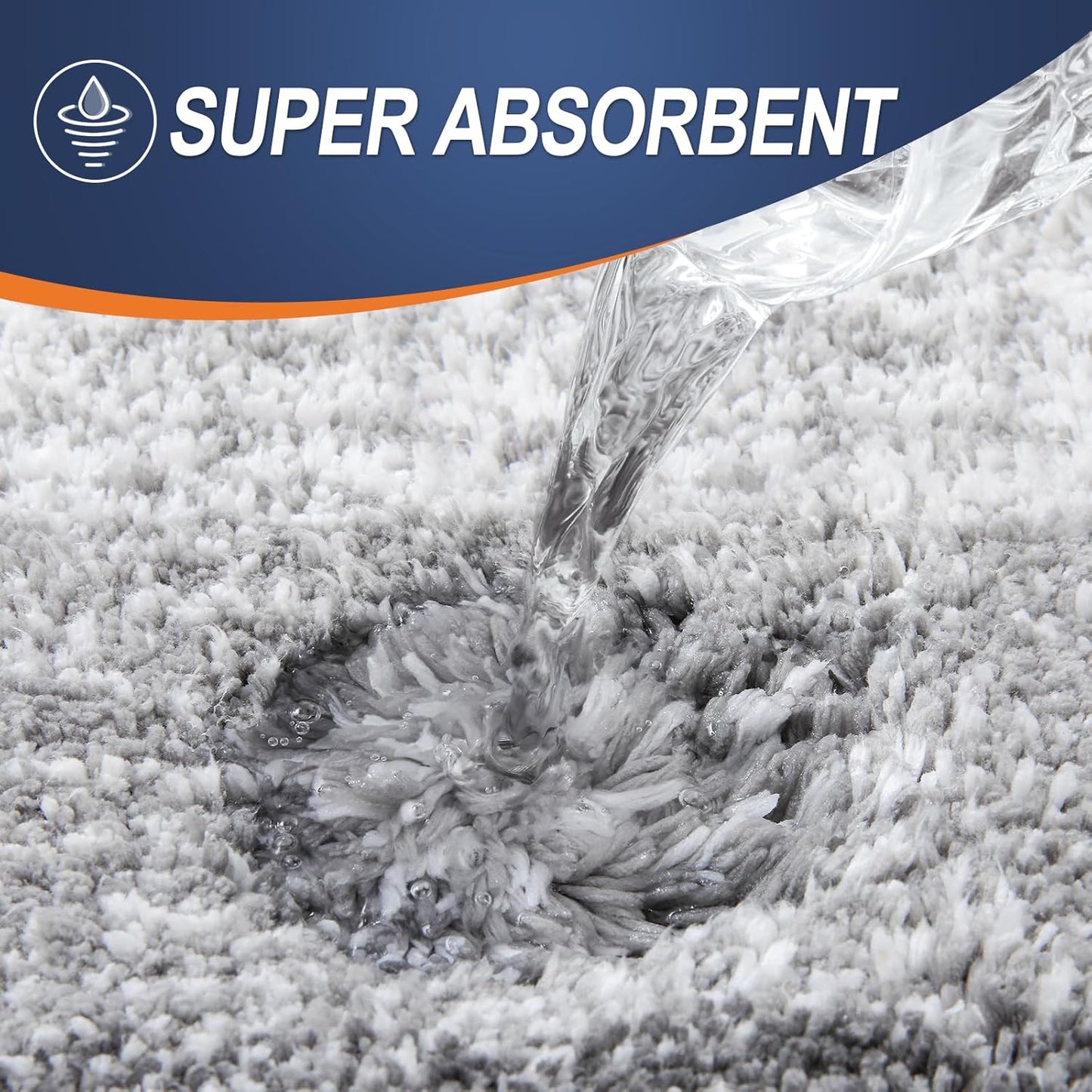 OLANLY Luxury Toilet Rugs U-Shaped 24x20, Extra Soft and Absorbent Microfiber Bathroom Rugs, Non-Slip Plush Shaggy Bath Mat, Machine Wash Dry, Contour Bathroom Mats for Toilet Base, Light Grey