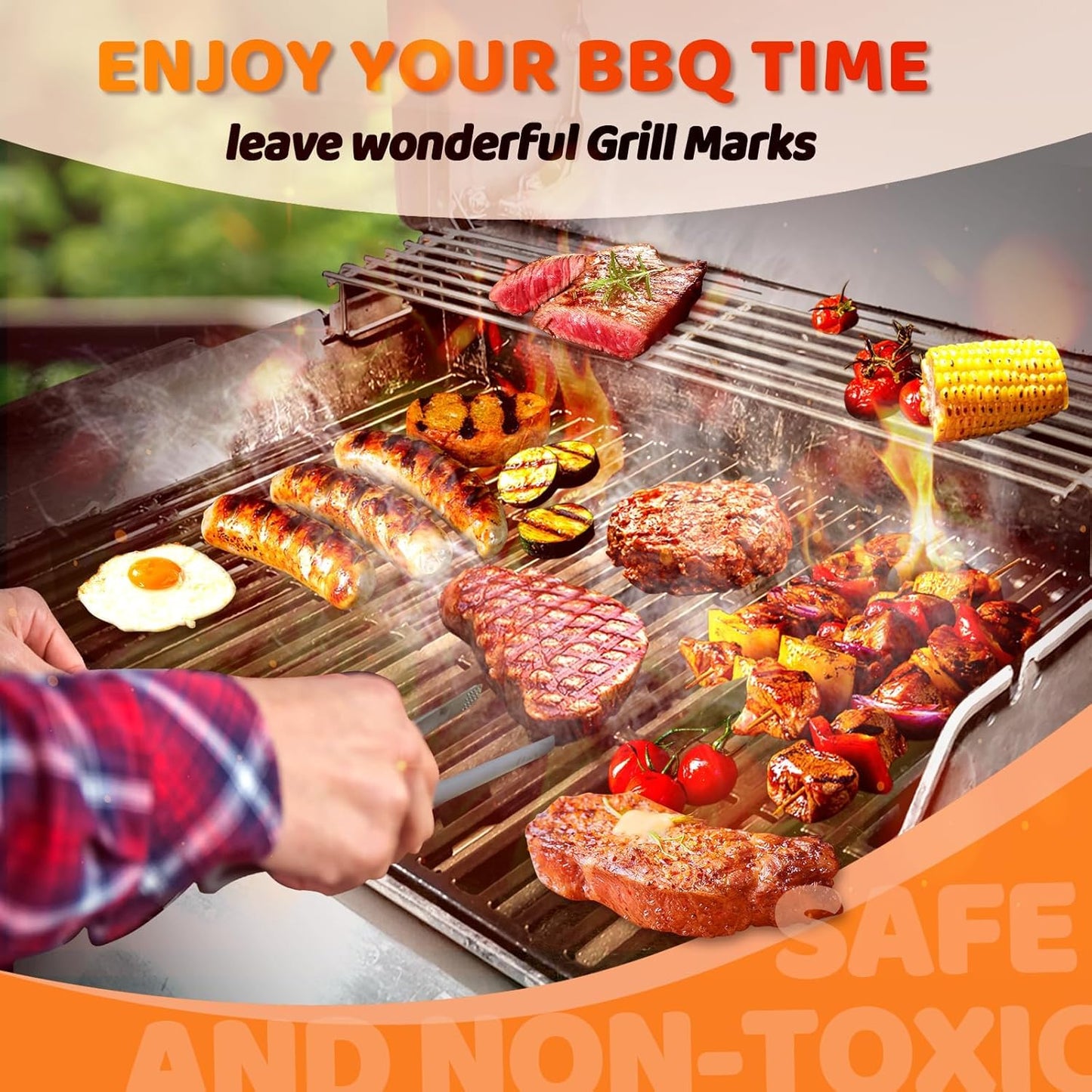 Uniflasy 7638 Porcelain-Enameled Cast Iron Cooking Grates for Weber GS4 Spirit II 300& Spirit 300 Series, E-310 E-330,Genesis Silver/Gold B & C Grill Grates Replacement Parts, Replace for Weber 7639