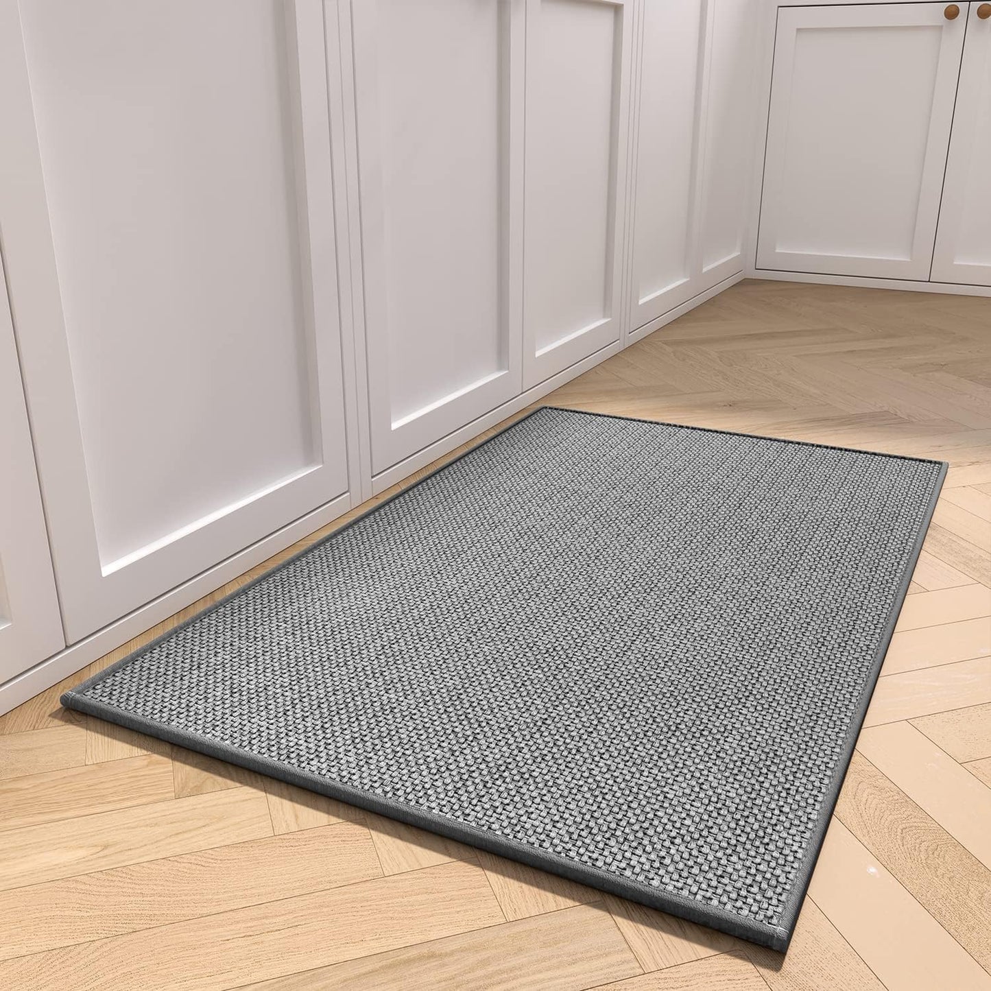 Kitchen Rugs and Mats Non Skid Washable, Absorbent Runner Rugs for Kitchen, Front of Sink, Kitchen Mats for Floor (Dark Grey, 20"x32")