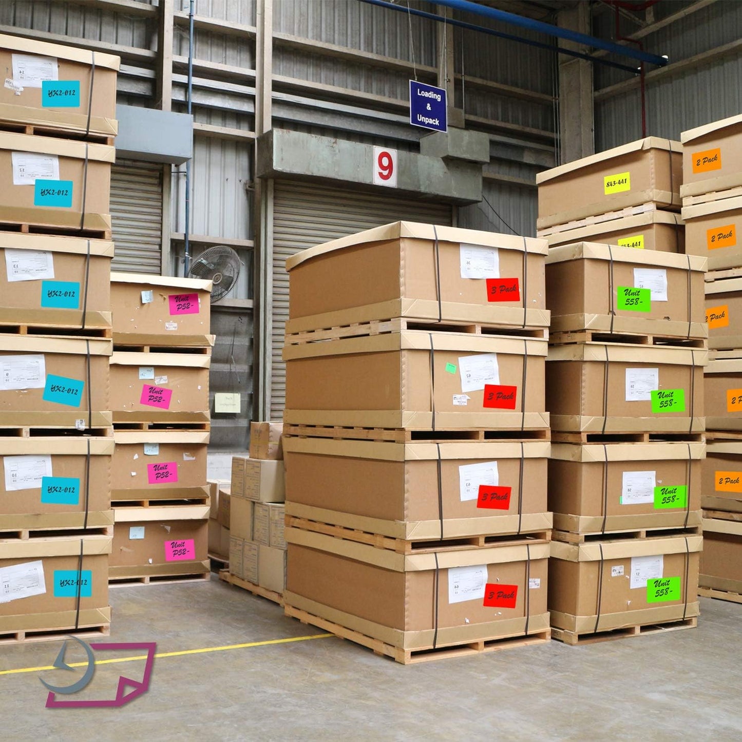 NextDayLabels 500 Rectangle Stickers (3" x 5") - Color Coding Labels Roll - Moving Labels for Boxes, Colored Inventory Stickers for Packing, Organizing, and Storage (Black)