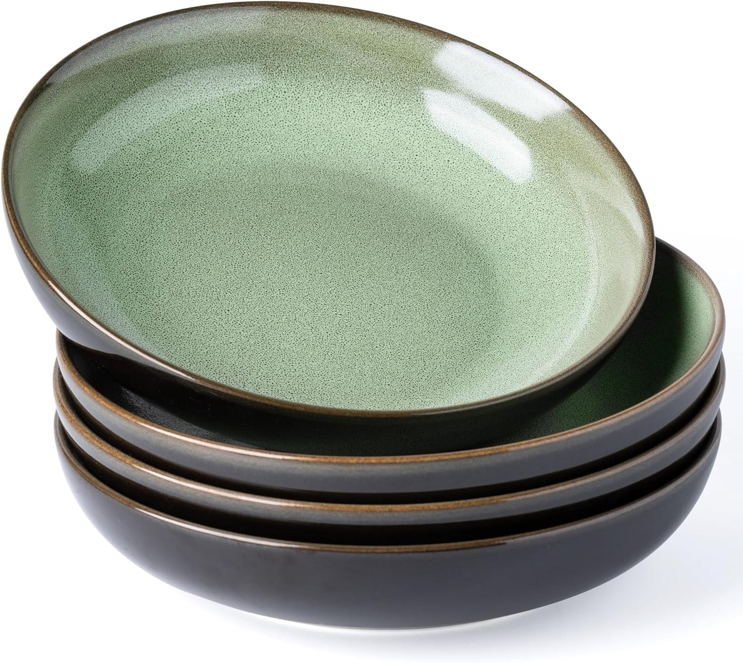 LERATIO Large Pasta Bowls,38oz Ceramic Pasta Bowls,9.0" Reactive Glaze Pasta Bowl Set of 6,Microwave & Dishwasher,Oven Safe,Wide Serving Bowls for Salad,Pasta,Fruit,Scratch Resistant-Light Blue