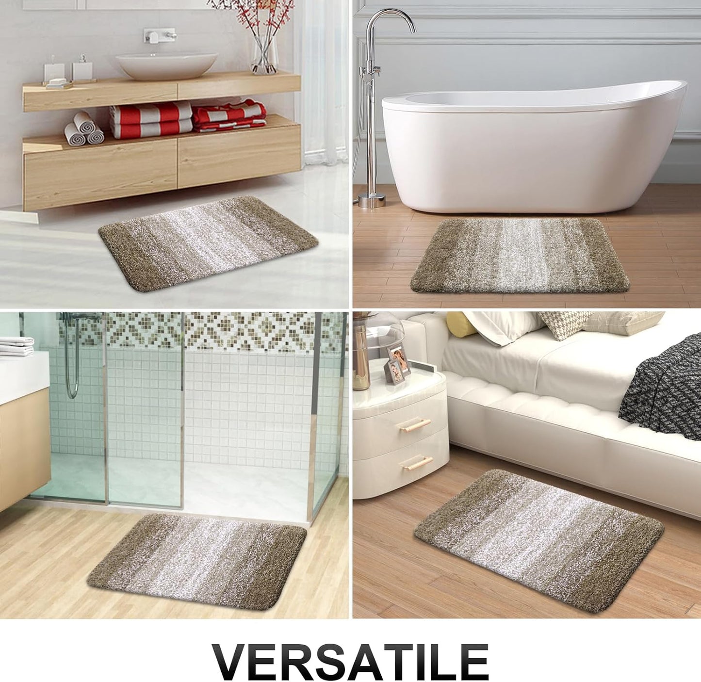 OLANLY Bathroom Runner Rugs 44x24, Extra Soft Absorbent Microfiber Bath Rugs, Rubber Backing, Quick Dry, Machine Washable Bath Mats for Bathroom Floor, Tub and Shower, Home Decor Accessories, Coffee