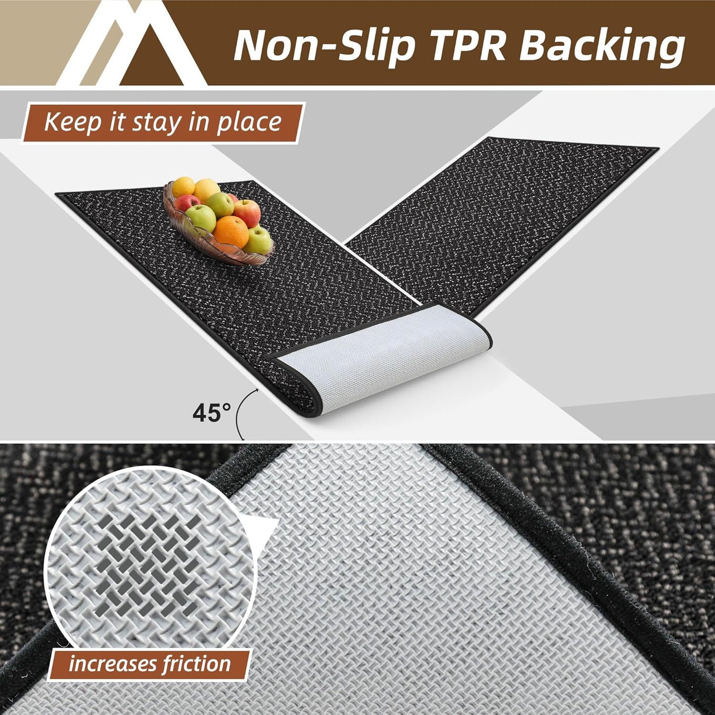 COSY HOMEER-Door-Mat 24"x36" Non Slip Absorbent Entryway Rugs Dirt Trapper Doormats Washable Entrance Mats Low Pile Welcome Floor Mat for Front Back Door and Entry Mats,Black