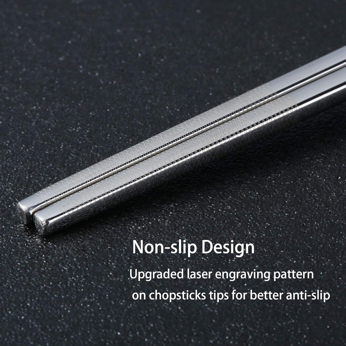 Metal Chopsticks, Reusable Dazzling Rainbow Stainless Steel, Titanium Plated, Non-slip, Dishwasher Safe, Eco-friendly, 2 Pairs Gift Set