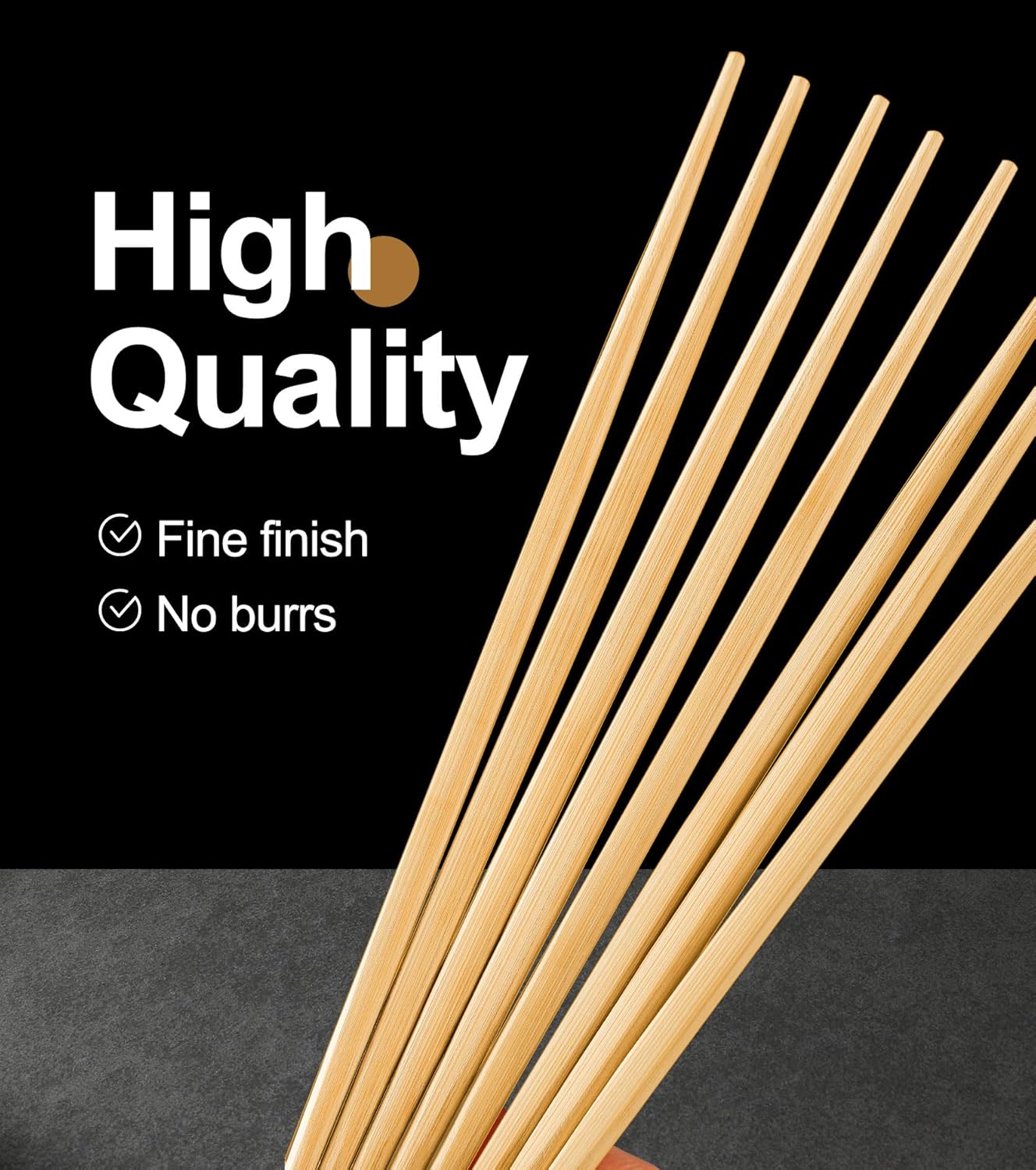 100Pairs Bamboo Chopsticks Disposable | Japanese | Sushi | Separated | Non Slip | Pointed Chopsticks-（9.45in）