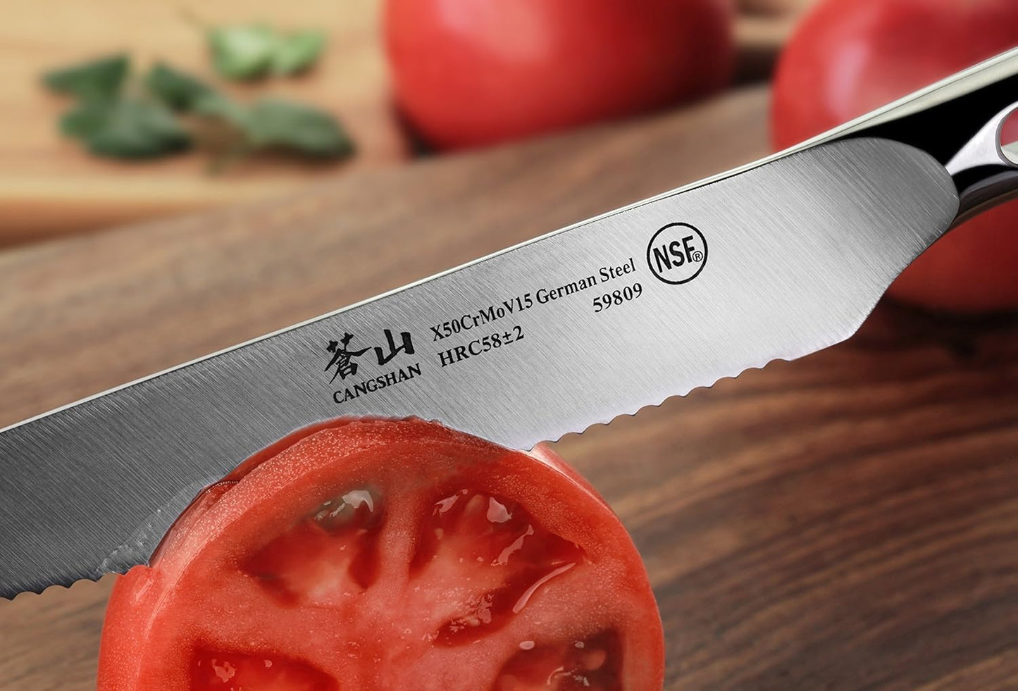 Cangshan N1 Series 59809 German Steel Forged Serrated Utility Knife, 5-Inch