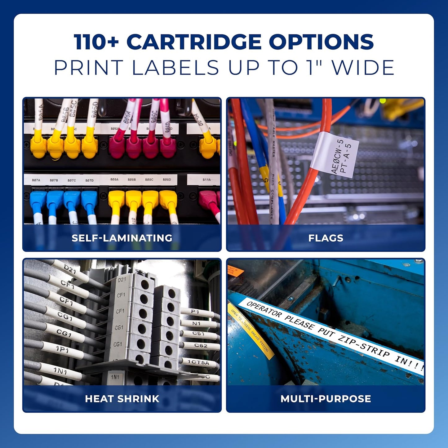 Brady M410 Handheld Portable Industrial Label Printer, 1" Wide Labels, Single Color Thermal Printing, for DataCom, Electrical, and Laboratory, Yellow/Black, 11.5" H x 6" W x 3.5" D
