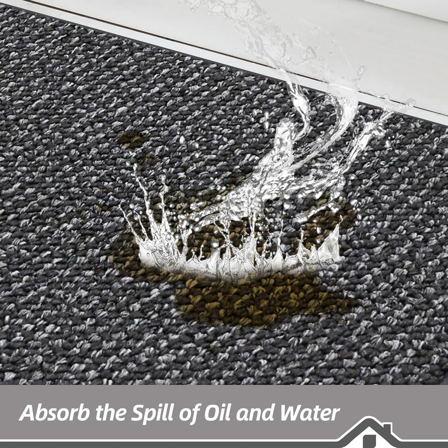 BEQHAUSE Kitchen Rugs 24"x36", Non-Slip Kitchen Mats for Floor, Super Absorbent and Stain Resistant Kitchen Rugs, Machine Washable Rugs for Kitchen, Hallway, Laundry & Sink, Charcoal