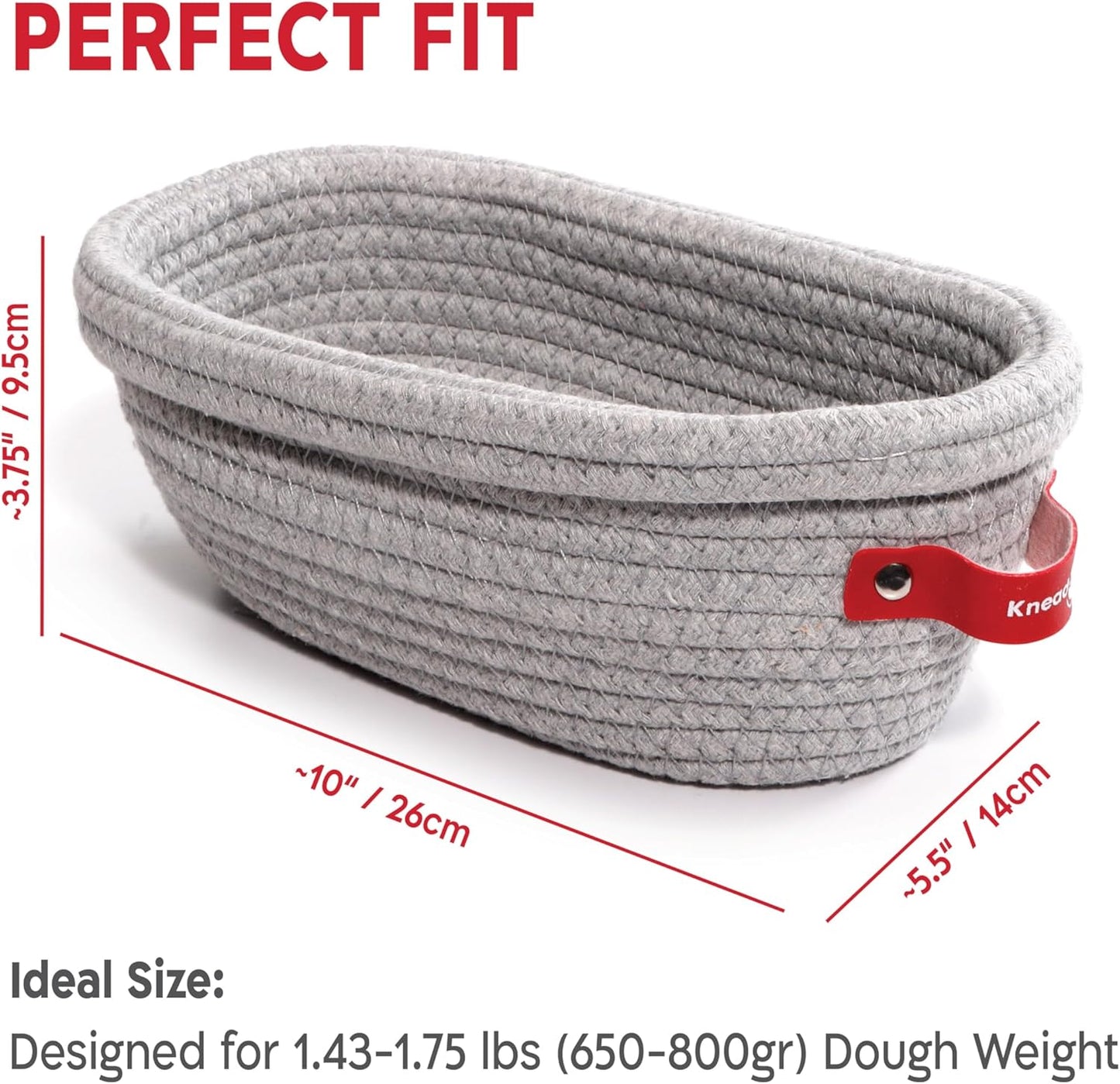 Cotton Rope Banneton Bread Proofing Basket Set, 2 x Oval Bread Basket with Liners & Covers for Artisan Bread Baking, Sourdough Bread Baking Supplies