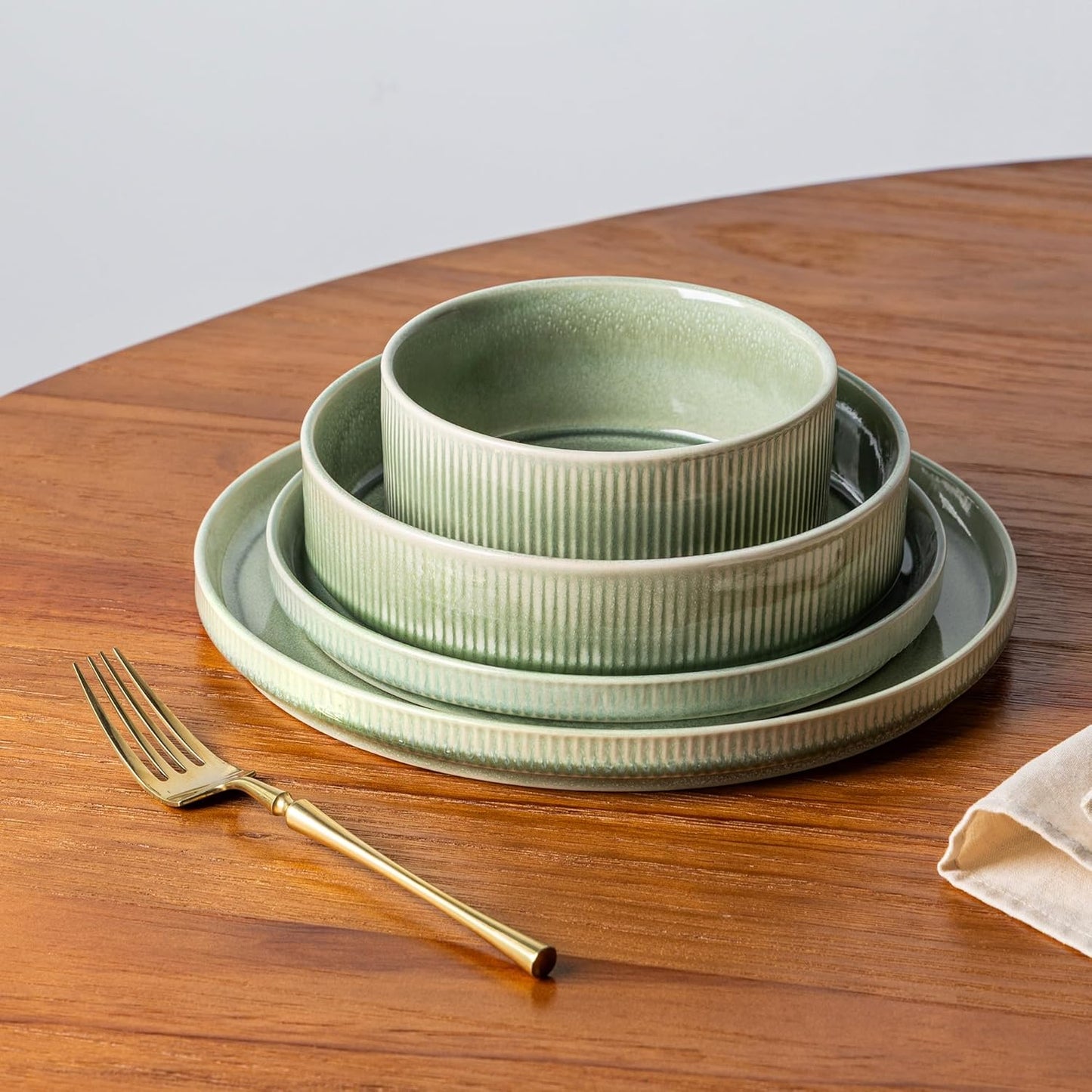 GBHOME 7.5'' Stoneware Pasta Bowls, Serving Bowls Set of 6 for Kitchen, Double Reactive Glaze Bowls for Fruit,Pasta,Salad,Oatmeal,Meal, Microwave Safe (6 pcs)