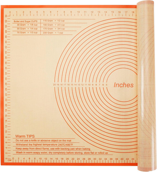 Pastry Mat 36x24 Inch Silicone Baking Mats Perfect for Dough, Pastry, Pie Crust, Fondant, Bread, Cookies, Pasta, Pizza, Kitchen Counter Mat