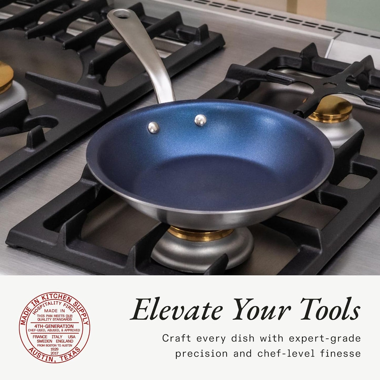 Made In Cookware - ProCoat 8" Non Stick Frying Pan (Harbour Blue) - 5 Ply Stainless Clad Nonstick - Professional Cookware - Induction Compatible