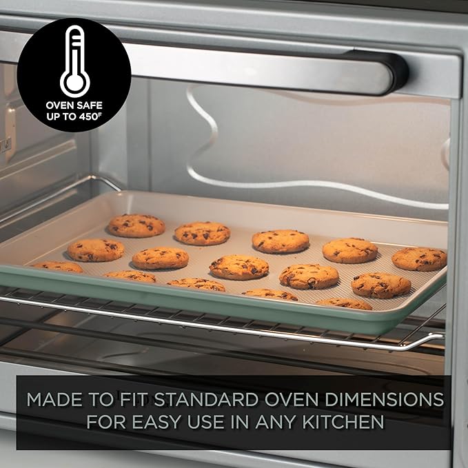 Country Kitchen Nonstick Stackable Bakeware Set - Durable, Easy Release Baking Set, Sage, 6 Pcs