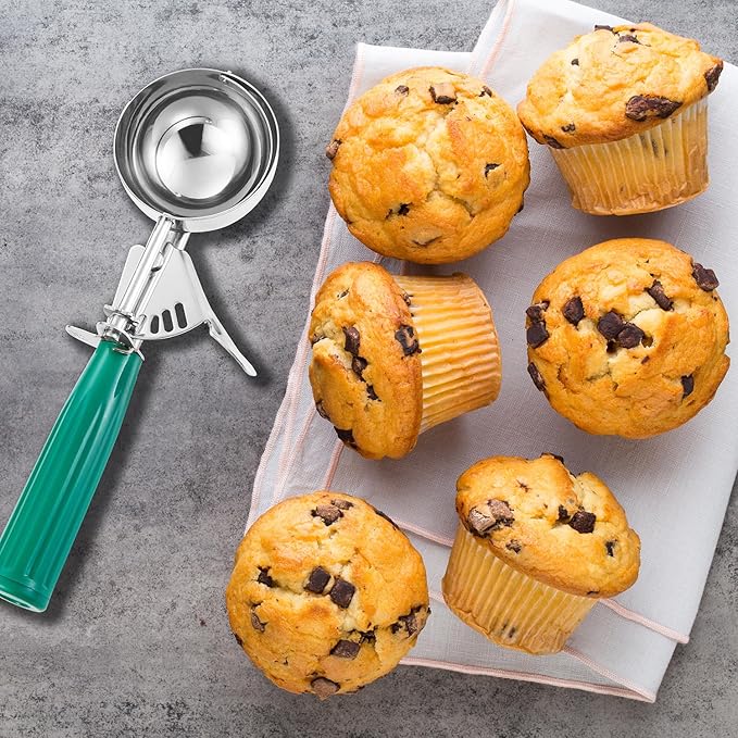 Cookie Scoop Set, Ice Cream Scoop Set, Cookie Scoops for Baking, Multiple Size Large-Medium-Small Size Disher, Professional 18/8 Stainless Steel Cupcake Scoop