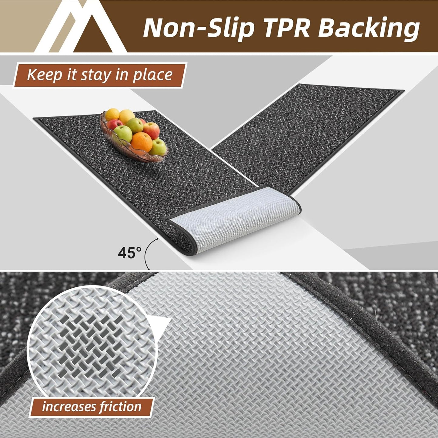 COSY HOMEER-Door-Mat 20" x 32" Non Slip Absorbent Entryway Rugs Dirt Trapper Doormats Washable Entrance Mats Low Pile Welcome Floor Mat for Front Back Door and Entry Mats,Dark Grey